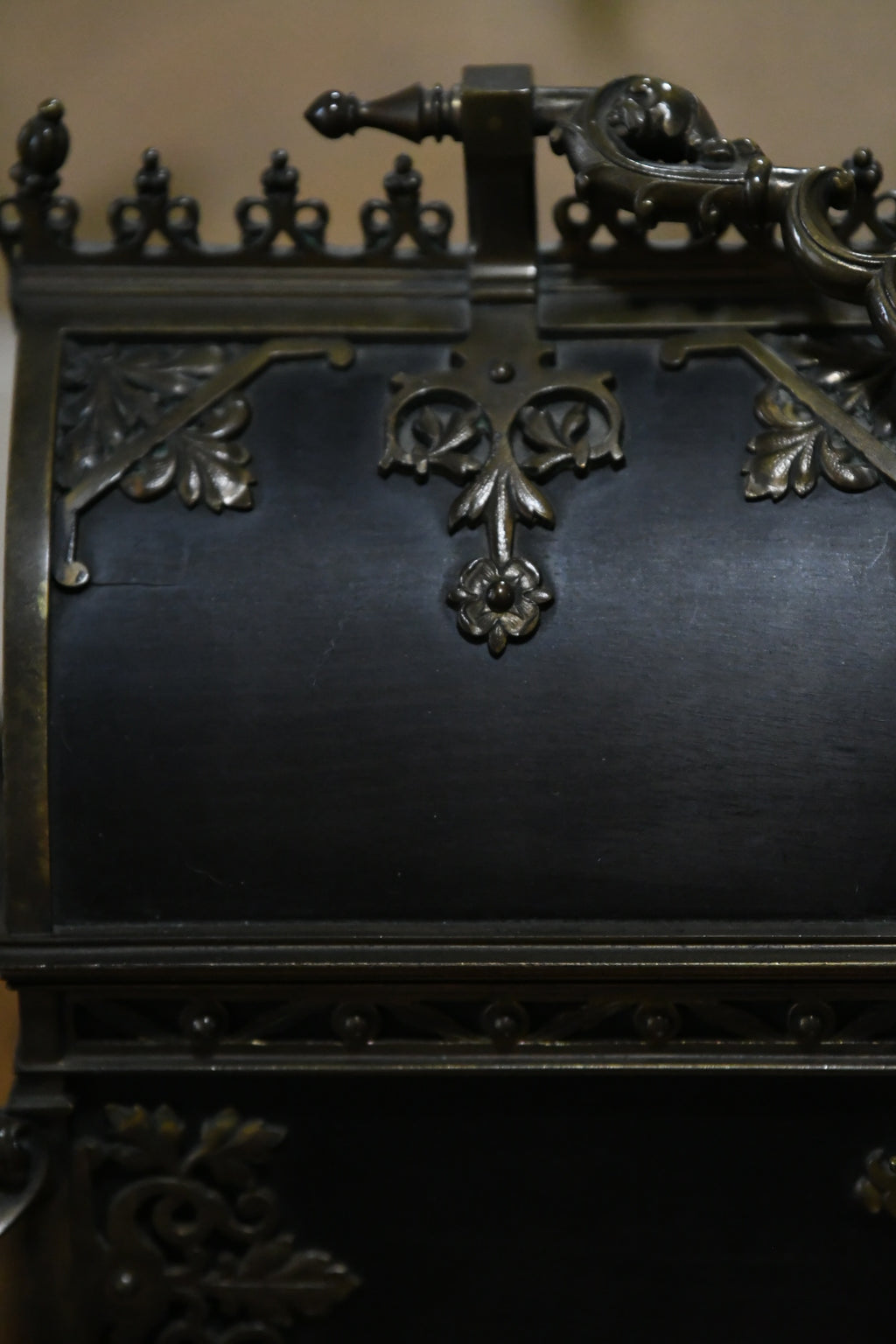 Exceptional 19th-Century Gothic Revival Bronze-Mounted Cassette (Casket) with Iron Interior