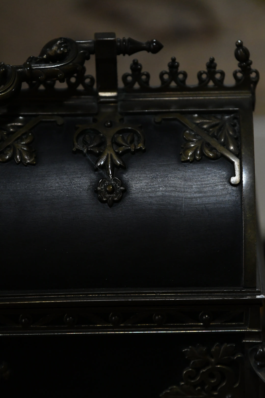 Exceptional 19th-Century Gothic Revival Bronze-Mounted Cassette (Casket) with Iron Interior