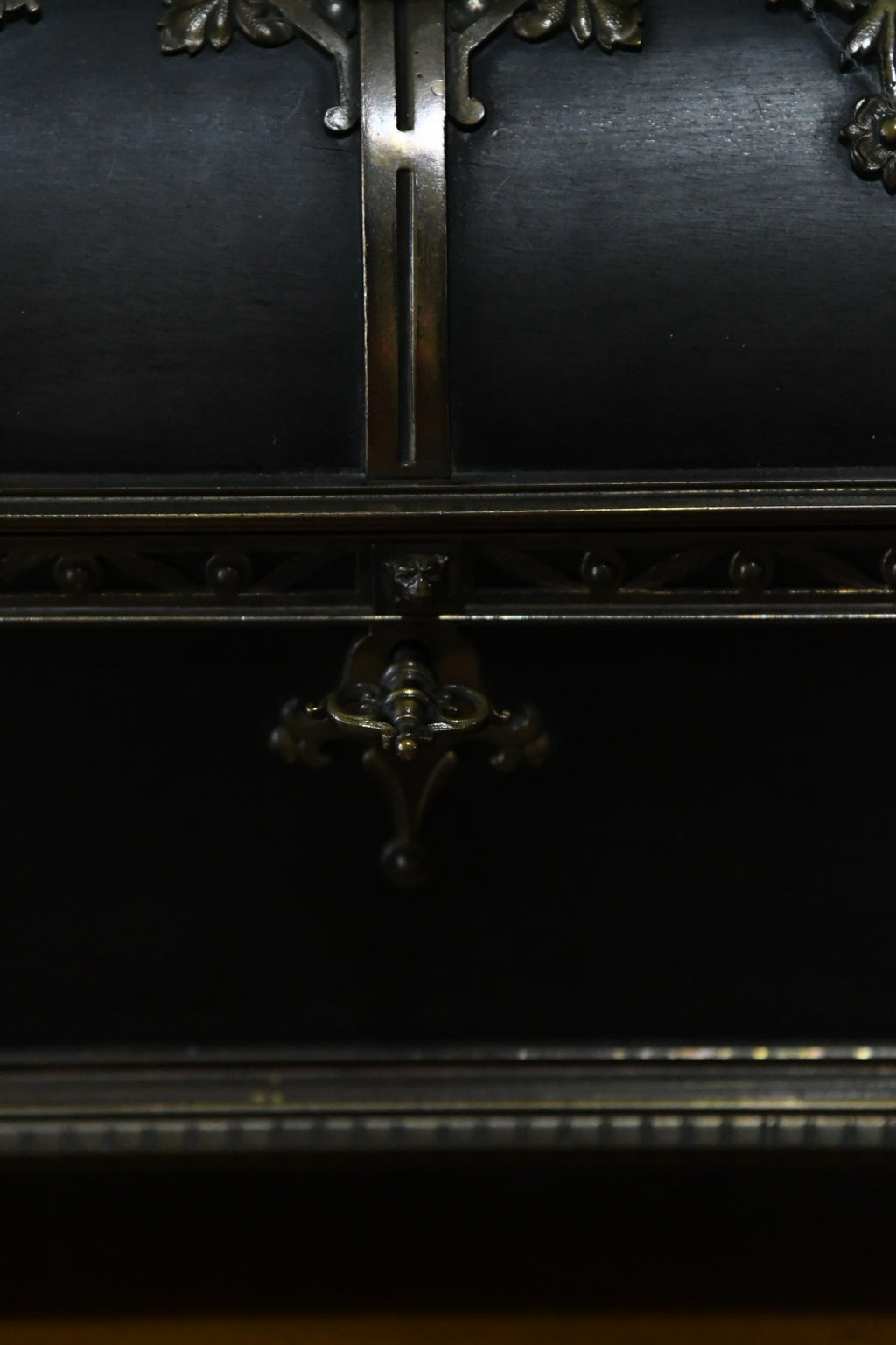 Exceptional 19th-Century Gothic Revival Bronze-Mounted Cassette (Casket) with Iron Interior