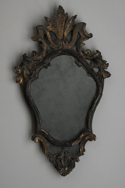 18th Century Italian Rococo Carved Giltwood Mirror | Hand-Carved Wall Mirror, Circa 1700–1799