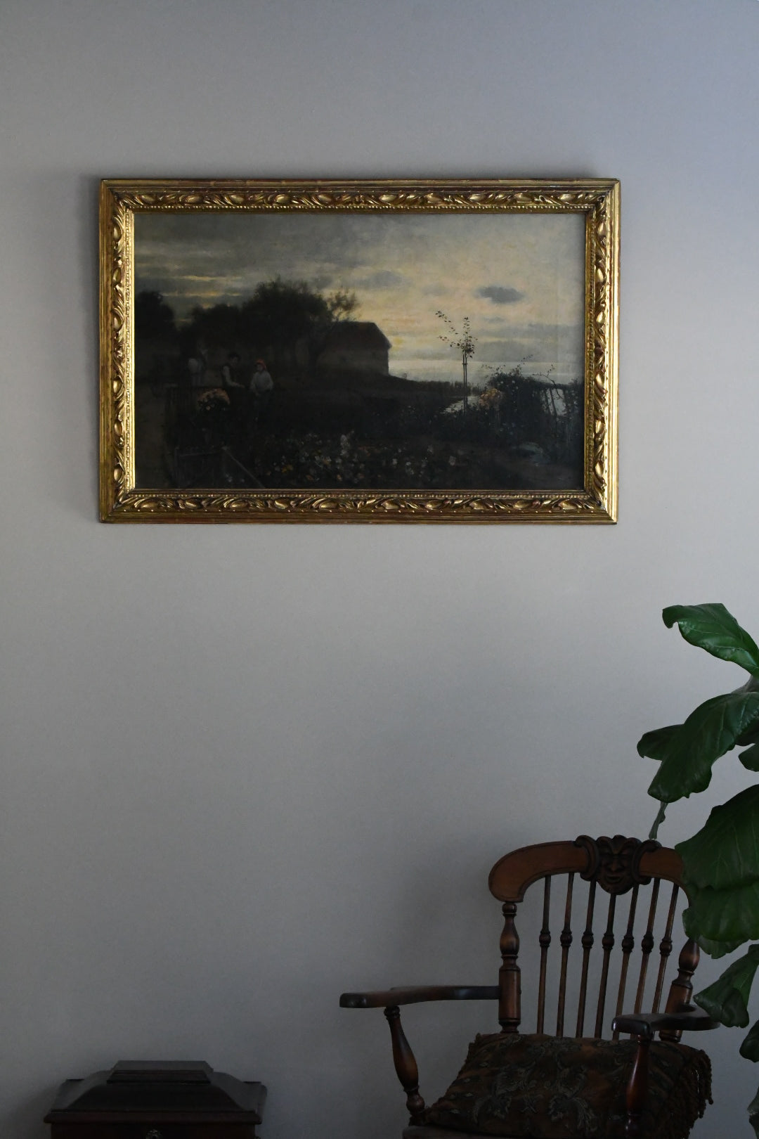 19th Century German School Romantic Garden Scene, Oil on Canvas, Karl Bennewitz von Loefen Jr.