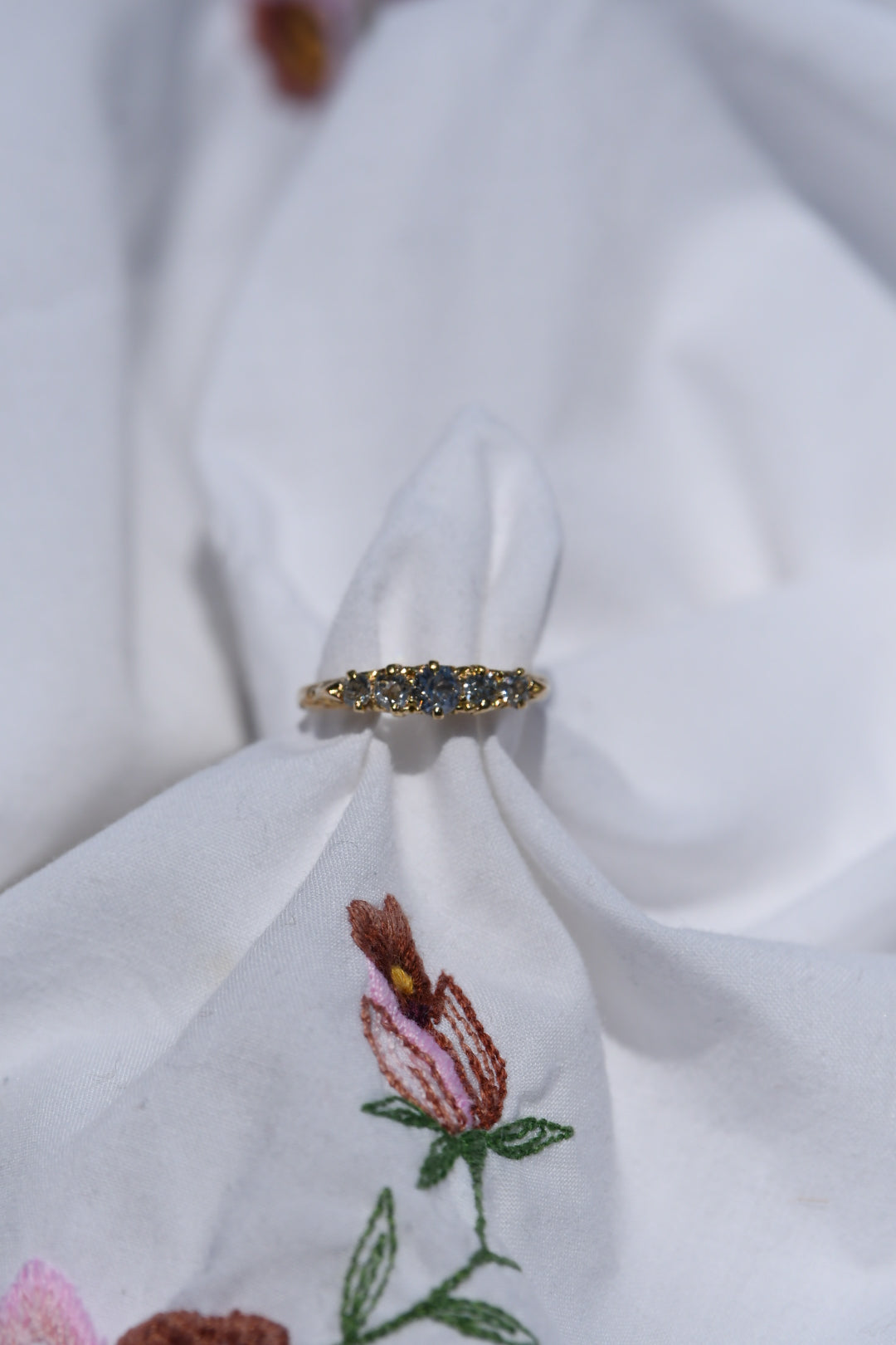 Victorian British 18K Gold Old Mine Cut Diamond Ring | Antique Five Stone Diamond Band by WC & Co