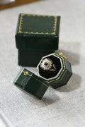 Georgian Amethyst & Natural Pearl Memorial Ring | Inscribed 1830 New York 10K Gold Sentimental Jewel