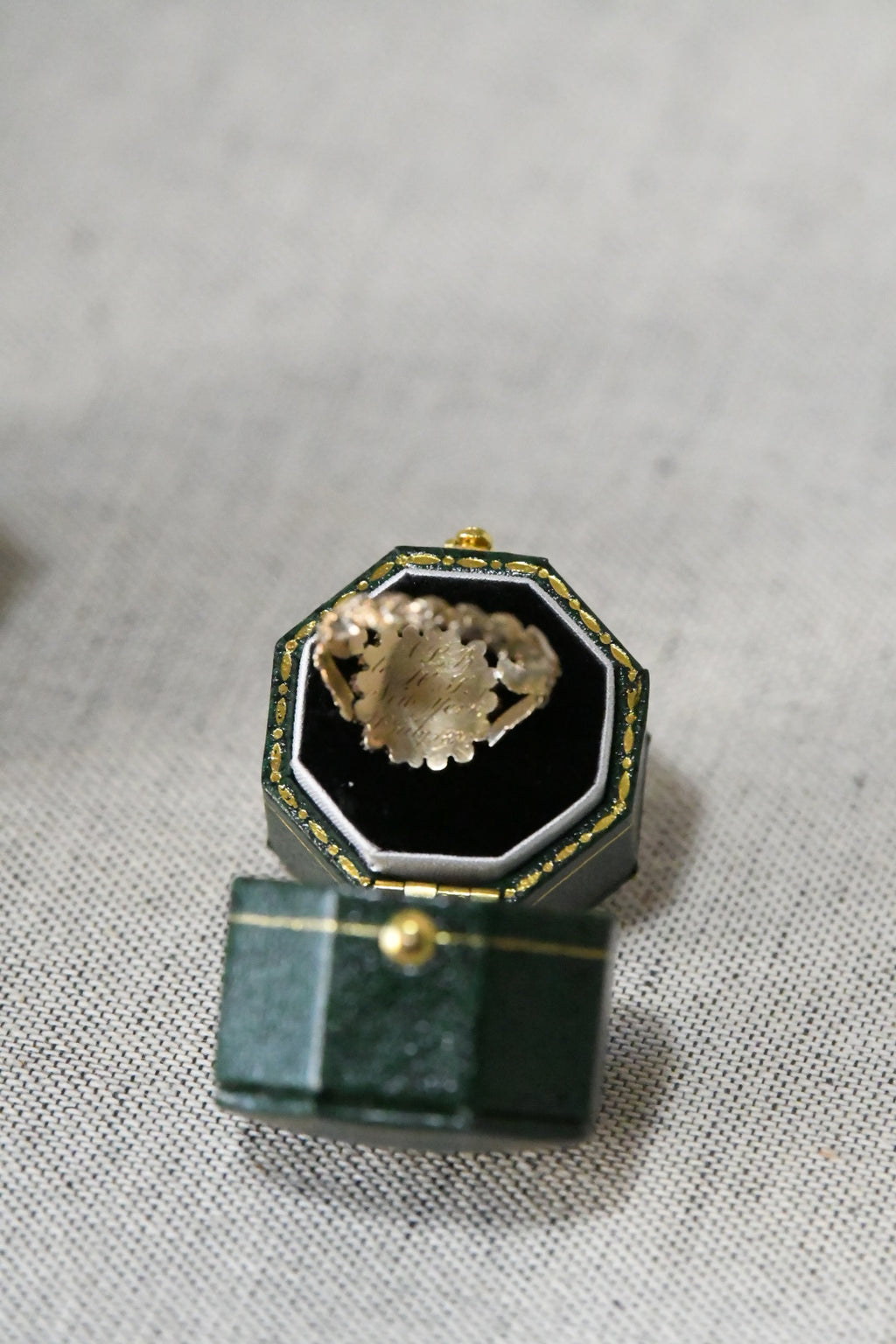Georgian Amethyst & Natural Pearl Memorial Ring | Inscribed 1830 New York 10K Gold Sentimental Jewel
