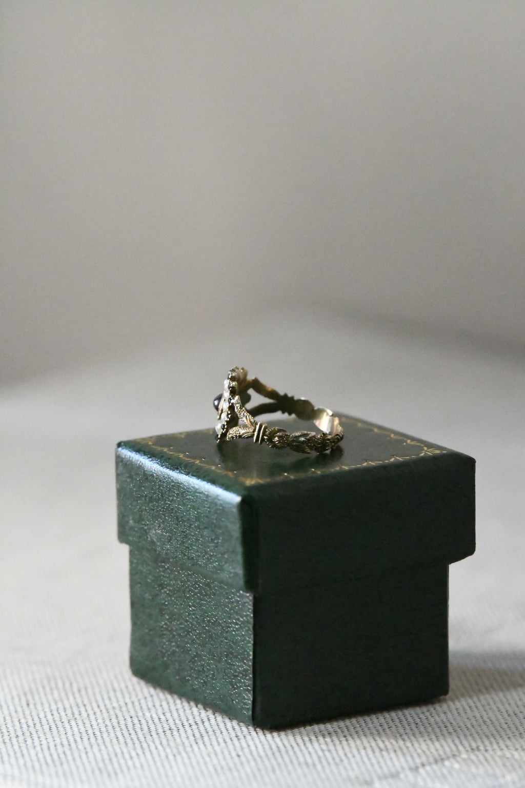Georgian Amethyst & Natural Pearl Memorial Ring | Inscribed 1830 New York 10K Gold Sentimental Jewel