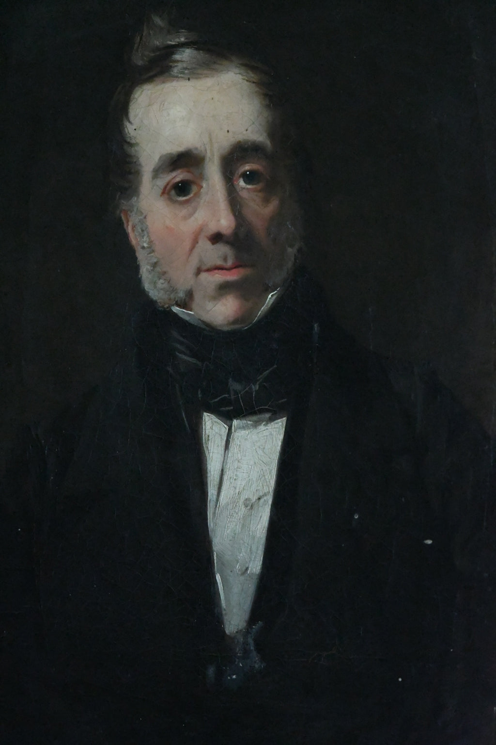 Antique English School Portrait of a Gentleman with Leather-Bound Book, Oil on Canvas, Circa 1840–1850, Early Victorian