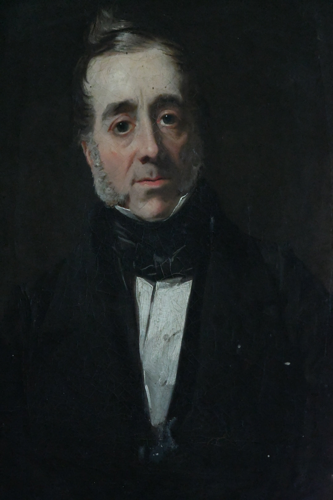 Antique English School Portrait of a Gentleman with Leather-Bound Book, Oil on Canvas, Circa 1840–1850, Early Victorian