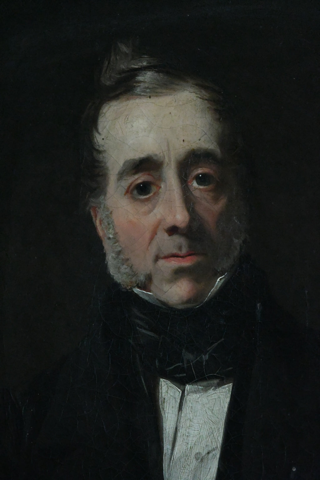 Antique English School Portrait of a Gentleman with Leather-Bound Book, Oil on Canvas, Circa 1840–1850, Early Victorian