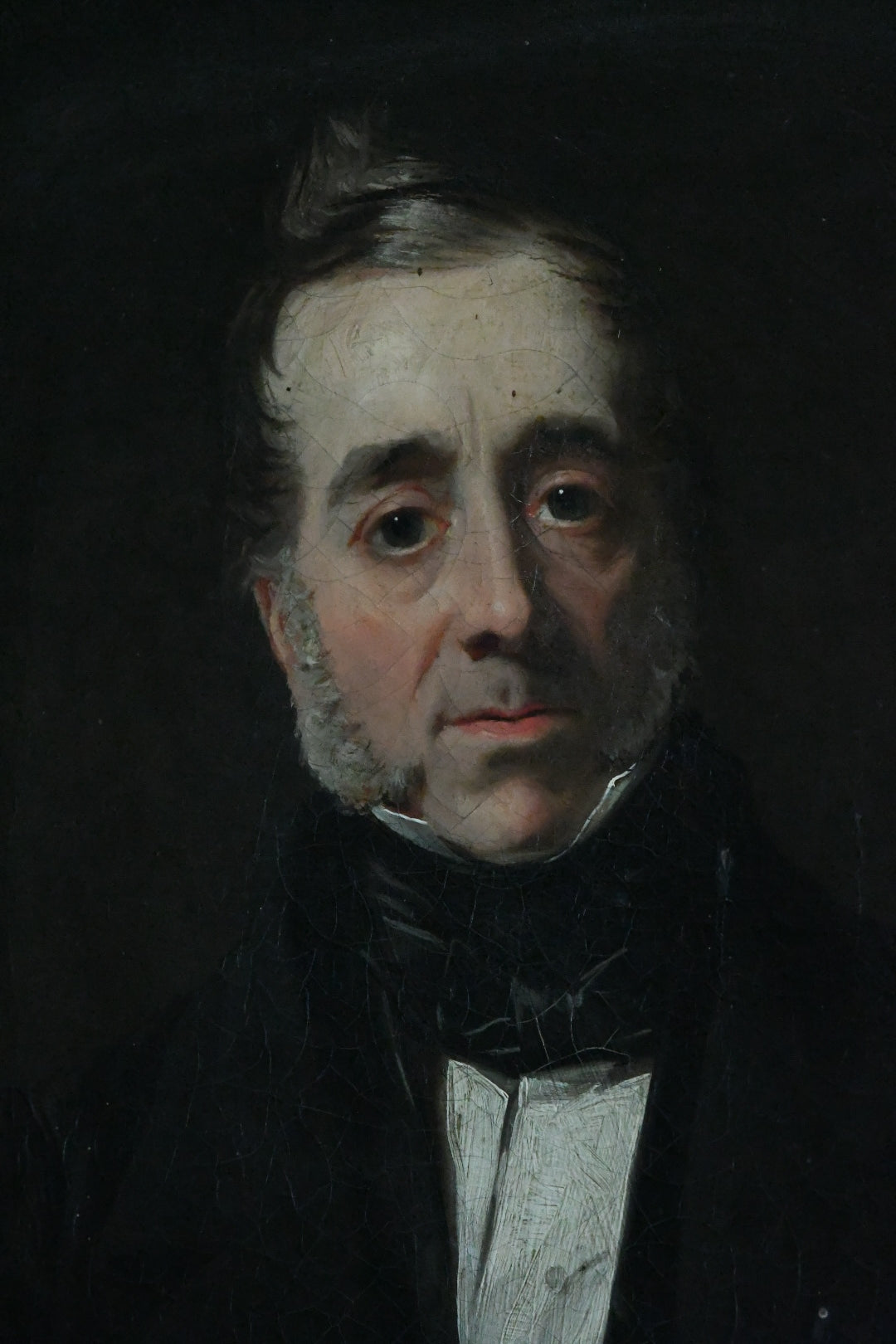 Antique English School Portrait of a Gentleman with Leather-Bound Book, Oil on Canvas, Circa 1840–1850, Early Victorian