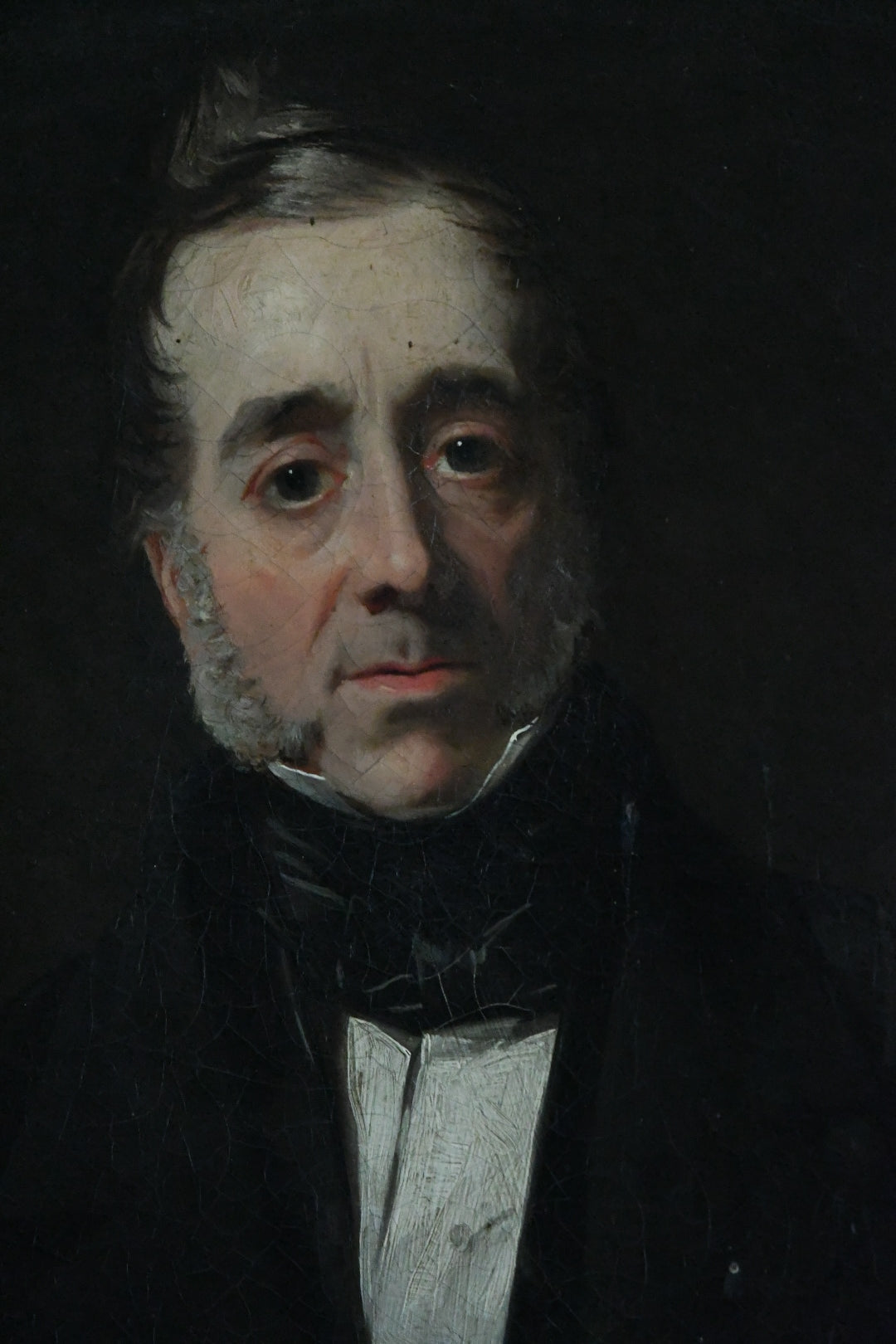 Antique English School Portrait of a Gentleman with Leather-Bound Book, Oil on Canvas, Circa 1840–1850, Early Victorian
