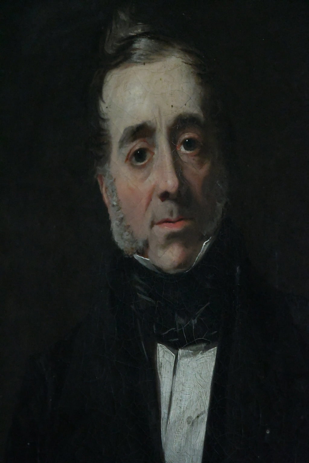 Antique English School Portrait of a Gentleman with Leather-Bound Book, Oil on Canvas, Circa 1840–1850, Early Victorian