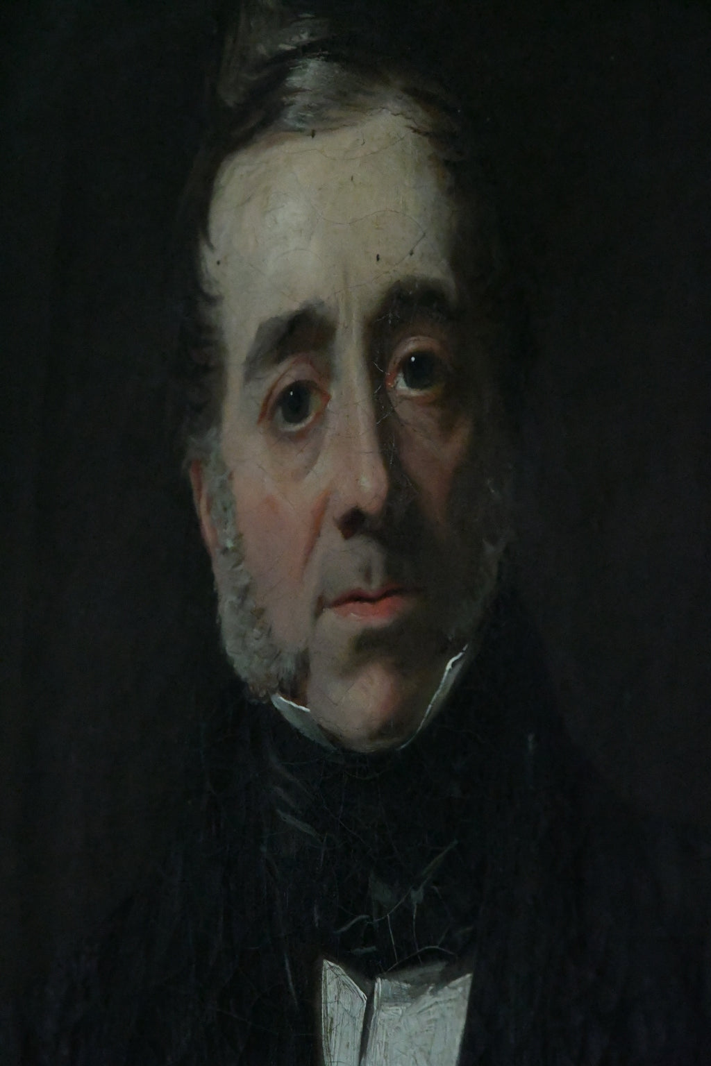 Antique English School Portrait of a Gentleman with Leather-Bound Book, Oil on Canvas, Circa 1840–1850, Early Victorian