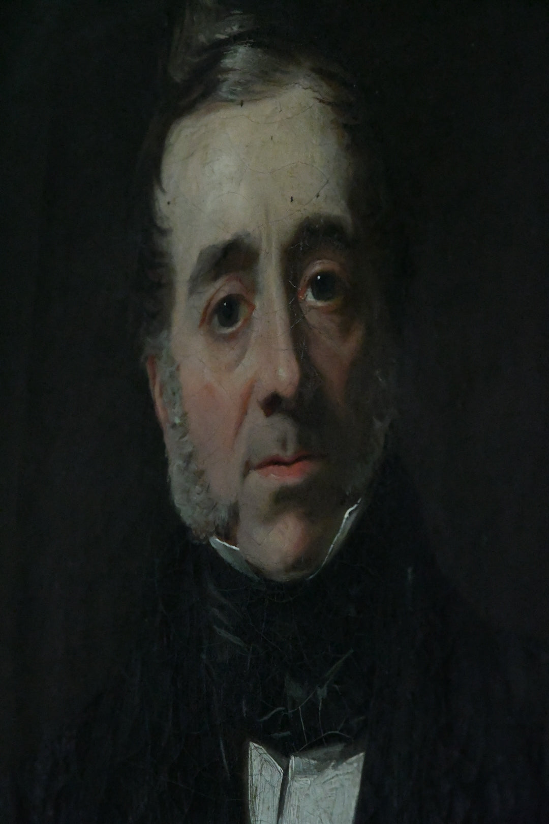 Antique English School Portrait of a Gentleman with Leather-Bound Book, Oil on Canvas, Circa 1840–1850, Early Victorian