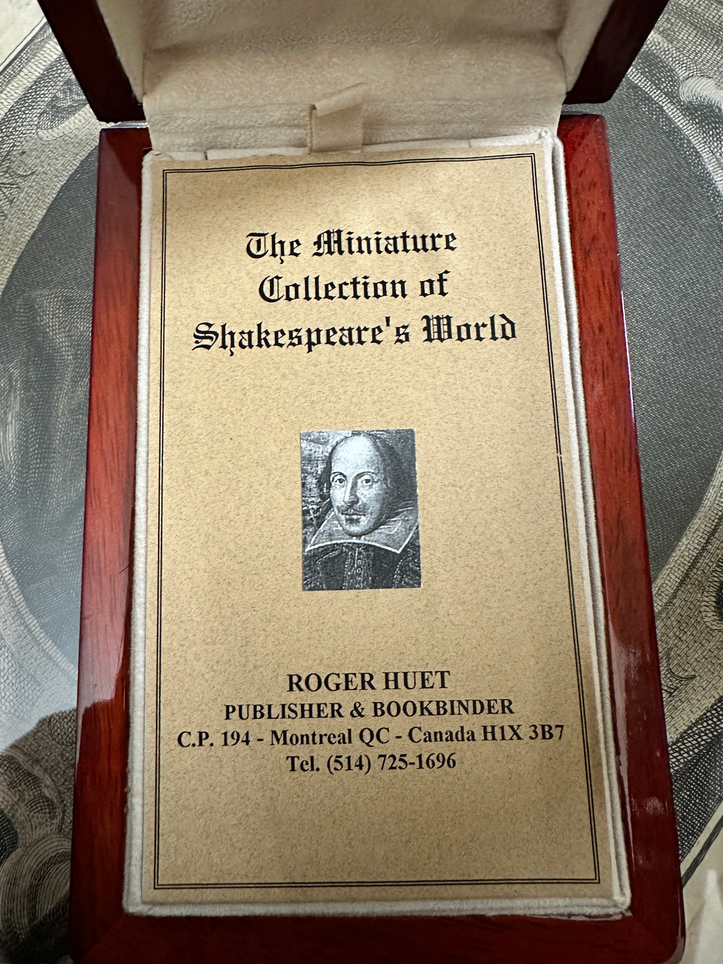 Limited Edition Roger Huet “The Miniature Collection of Shakespeare’s World” | Signed No. 48/199 Miniature Book Library in Presentation Case