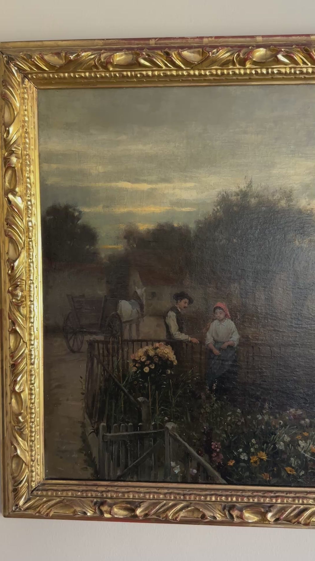 19th Century German School Romantic Garden Scene, Oil on Canvas, Karl Bennewitz von Loefen Jr.